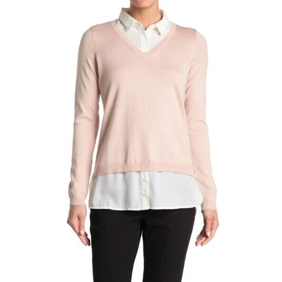 Adrianna Papell Sweaters - Adrianna Papell BNWOT  sweater women sz Medium NEW twofer collared